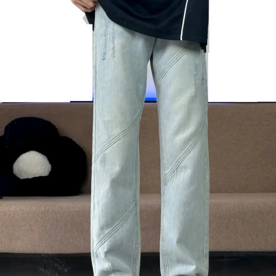Quần jean nam from suông ống đứng from bagyy hach giáng Menswear Pants quần  bò quần  vladak quần  chun Có Túi