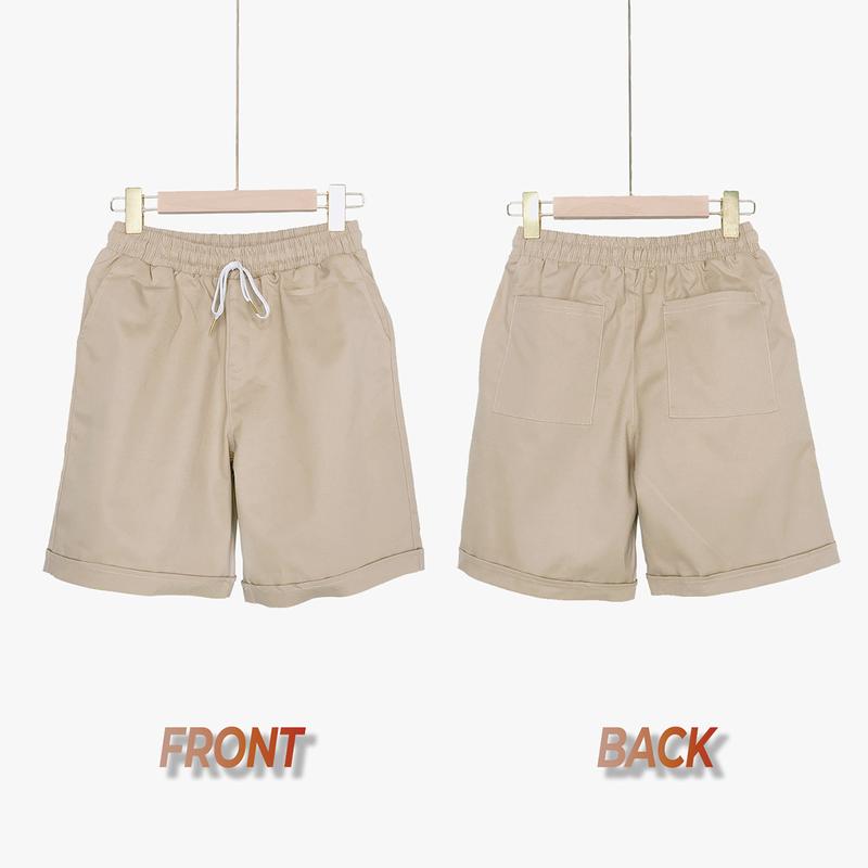 Quần Short Kaki Nữ Basic Unisex Quần Đùi Nữ Kaki Co Dãn Màu Đen Và Be Kiểu Quần Short Nam Kaki 5