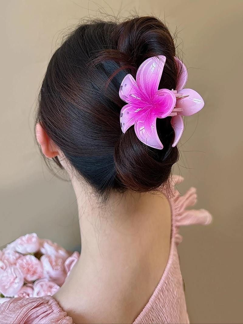 Product Introduction of Simple Flower Design Hair Claws, Casual and Versatile Hair Accessories for Women, Minimalist Headwear Suitable for Beach Vacation Daily Use Christmas Gift Claw Clips 15