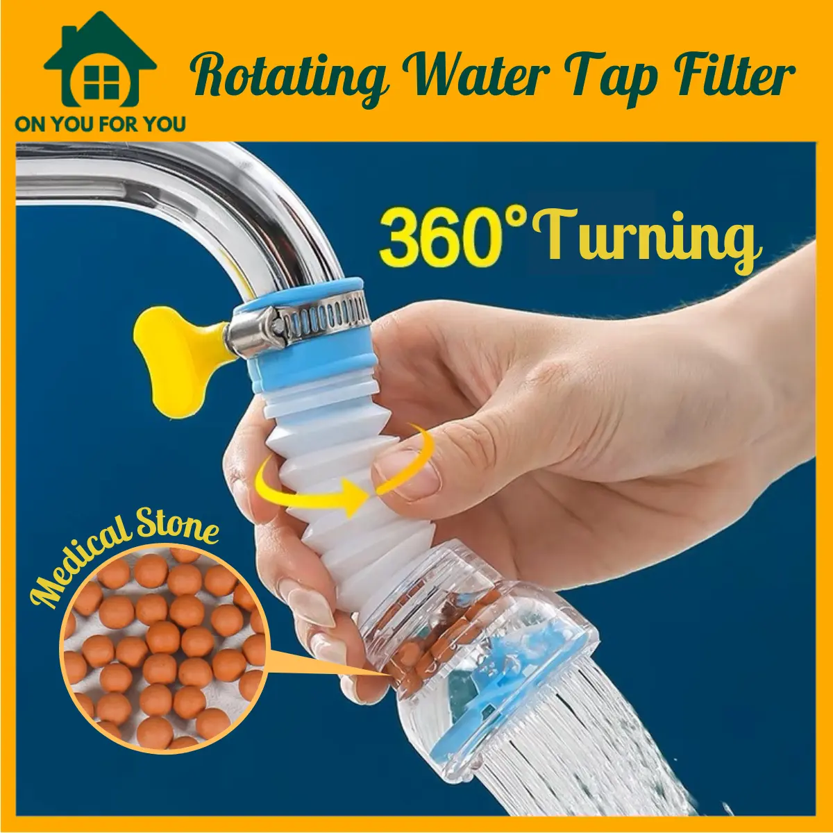 Kitchen Faucet 360 Rotating Water Tap Filter Purifier Active Mineral Water Saving Rotating Kitchen Faucet Filter Blue Pink Green