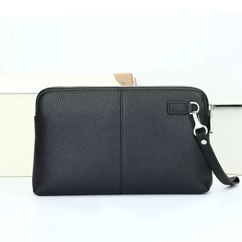 MS10 - Ví Clutch Cầm Tay Da Bò Cho Nam Khóa Kéo Kiểu Dáng Hiện Đại - HHG Store
