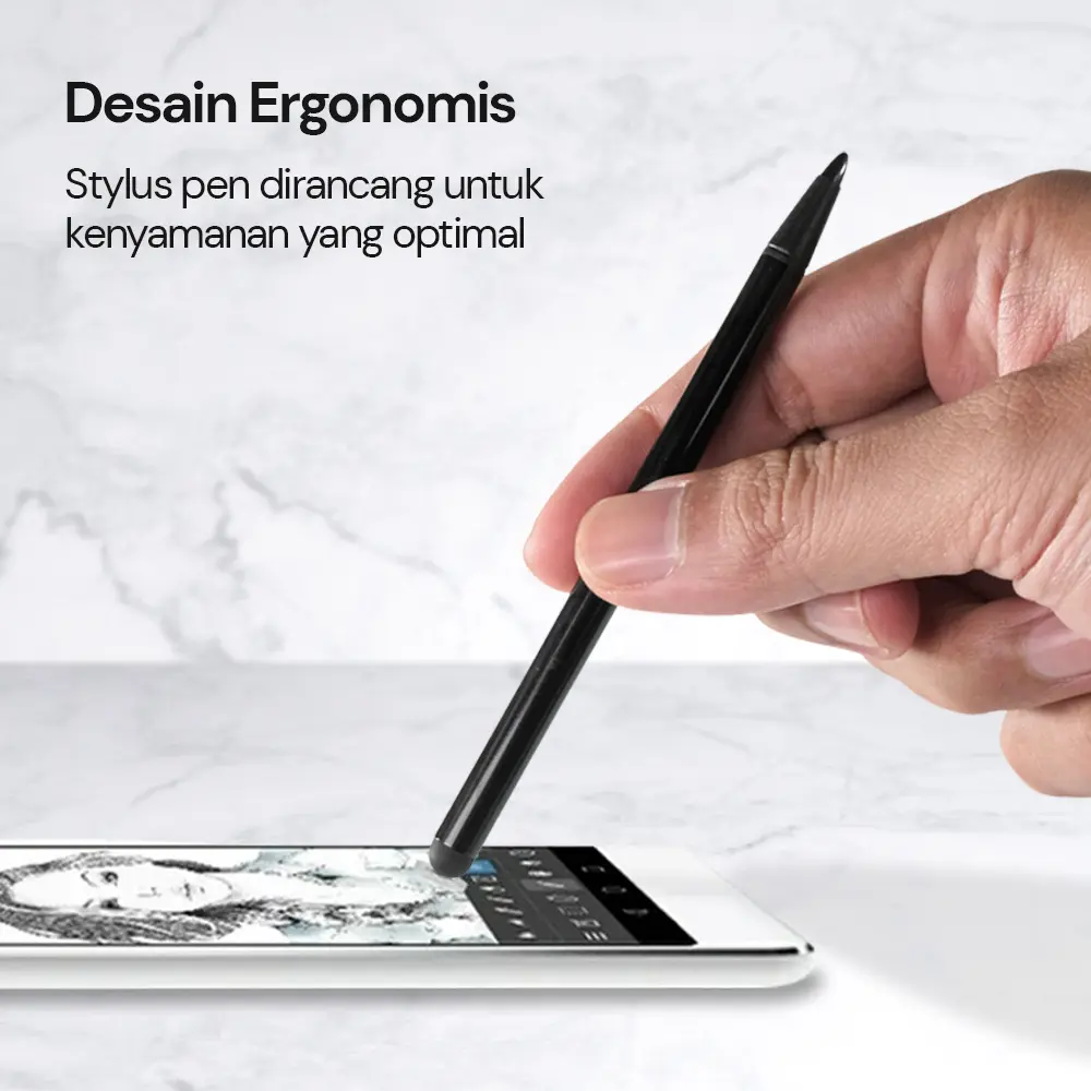 NL Stylus Pen Tablet Capacitive and Resistive Universal 2in1 Presisi Black Silver Praktis Mudah Simple - TD0213