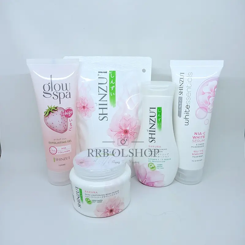 DBS _ PAKET LENGKAP SHINZUI 5 IN 1 - Body Scrub 110GR - Body Lotion 100ML - Facial Foam 80ML - Body Cleanser Refill 180ml - Glow Spa 130 ml 0