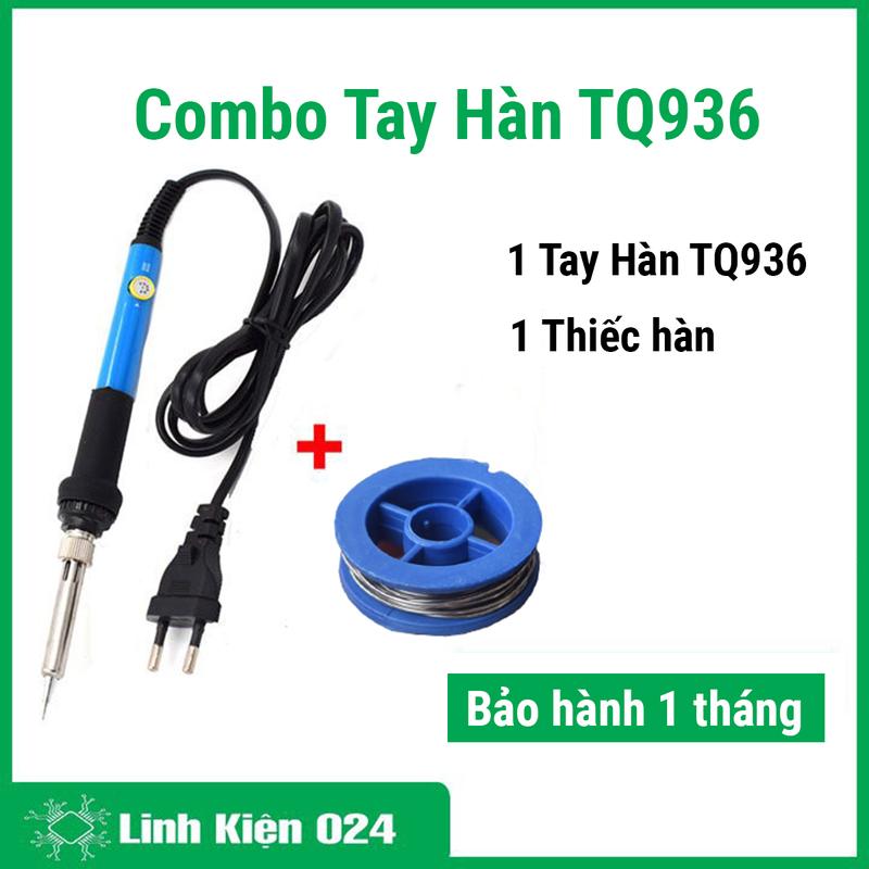 Bộ dụng cụ hàn tiện lợi 2 món gồm 1 tay hàn điều chỉnh nhiệt độ TQ936 và 1 cuộn thiếc hàn SN63/37 0.8mm