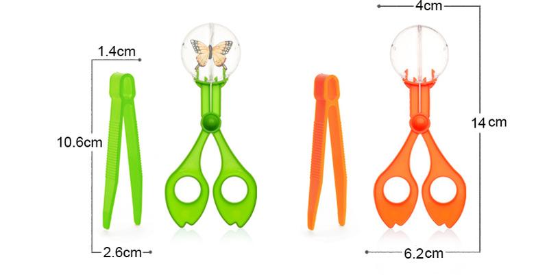 Product Introduction of 4Pcs Children's natural exploration  fine motor training tweezers insect catching clips scissors insect clips 5