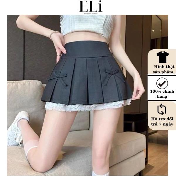  Chân Váy phối Ren 3 Lớp ELI xoè bồng xếp ly 