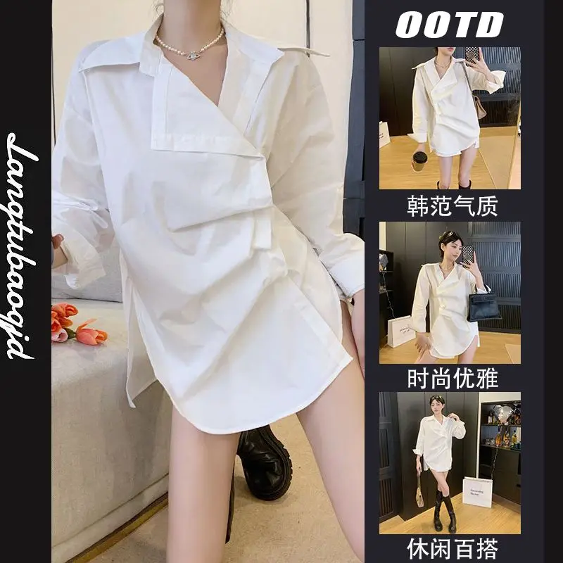 Áo Sơ Mi Thiết Kế Cho Nữ, Phong Cách Cao Cấp, Tay Áo Dài, Dáng Rộng Vừa Vặn, Áo Cánh Bó Sát Dài Trung Bình Độc Đáo Và Tinh Tế, Áo Đẹp, Thích Hợp Cho Mùa Hè