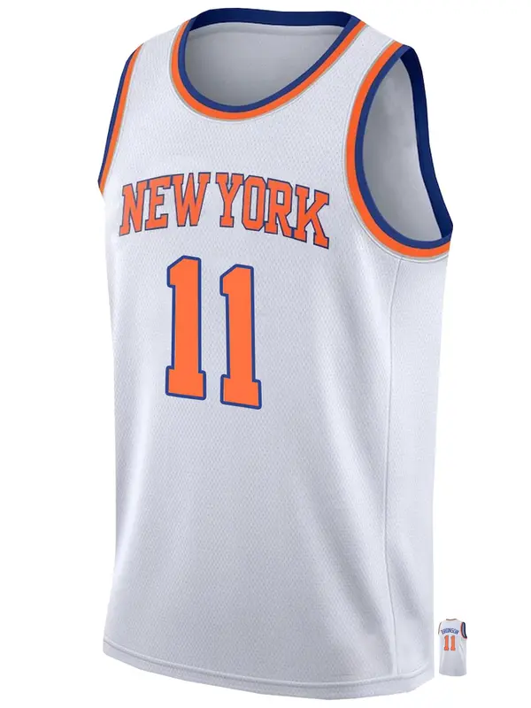 Men's Letter & Figure Patched Contrast Trim Crew Neck Basketball Jersey, Loose Casual Breathable Comfortable Round Neck Sleeveless Sports Jersey for Outdoor Training, Men's Sportswear for Indoor Outdoor Wear 7