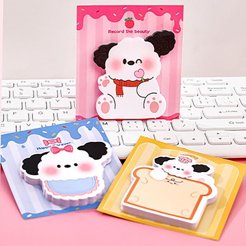 Product Introduction of 30Sheets Kawaii Puppy Sticky Notes Stationery Cartoon Notebook Notepad 14