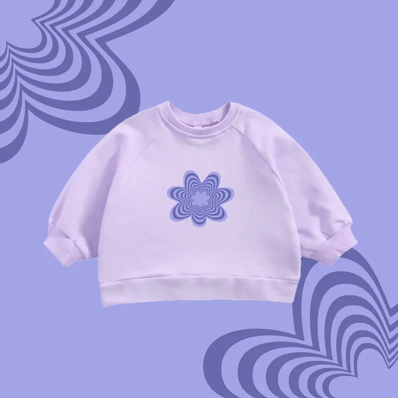 Sweater Anak Crewneck Oversize Anak Model Cewek Flower Pastel Usia 1-6thn 1