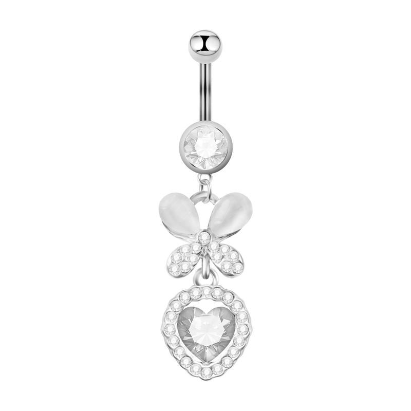 Product Introduction of Khuyên Rốn Zirconia Hình Bướm, Chất Liệu Thép Không Gỉ, Thiết Kế Mới, Với Móng Tay Khuyên Rốn, Trang Sức Xỏ Lỗ Cơ Thể 1