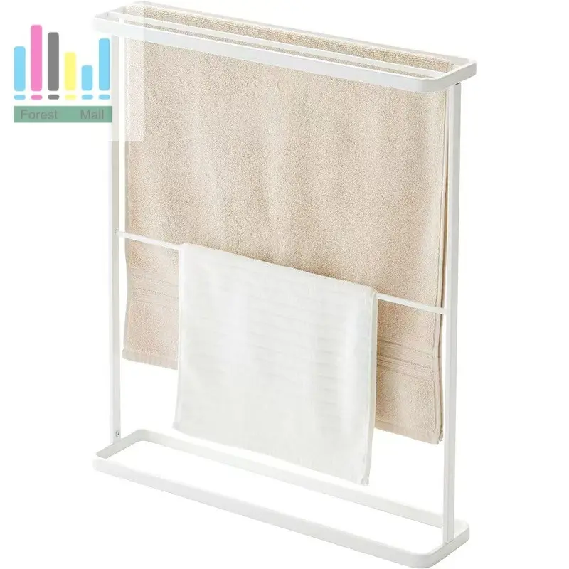 Multi-Functional Metal Towel Rack - Bathroom Laundry Drying Organizer and Balcony Clothes Hanging Rack