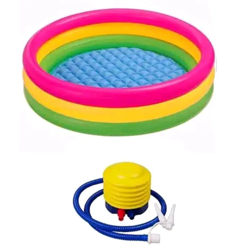 Kolam Renang Anak Intex Pelangi Sunset Glow Pool Kolam Karet Di pompa Alas Lembut Kolam Cantik Pelangi Ring Mandi Bola kado Ulang tahun anak 4