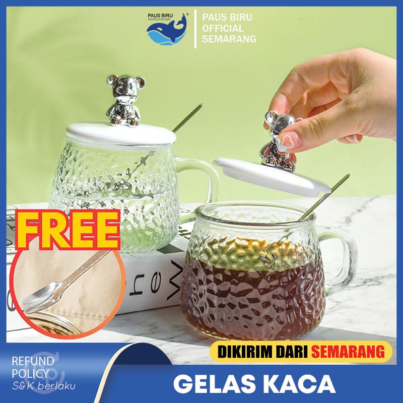 Paus Biru - Gelas Kaca Glass Mug Aesthetic 450ml / Gelas Minum - Shop ...