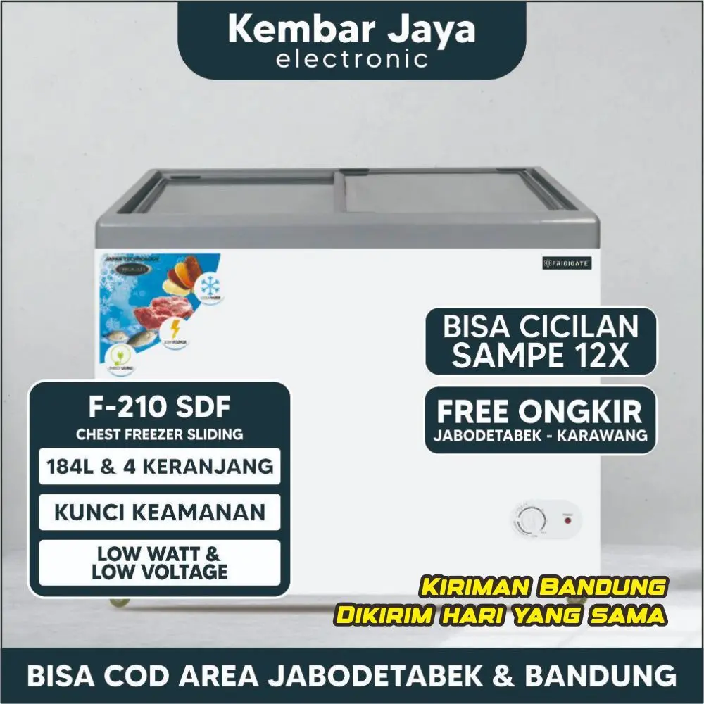 Chest Freezer FRIGIGATE Type F 210 SDF 200 Liter Pembeku / Maspion UFH 200C GARANSI RESMI