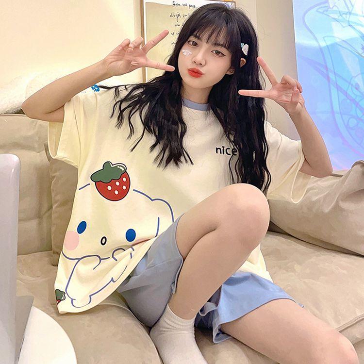 Đồ Ngủ Mùa Hè Cho Nữ, ngắn Tay, Quần Đùi, Ngoại Cỡ, Dáng Rộng Vừa Vặn, Thích Hợp Mặc Hàng Ngày, Bộ Đồ Mặc Nhà, Hàng Mới Về Năm 2025, Bán Chạy Tại Cửa Hàng 5