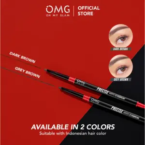 [TWINPACK] OMG OH MY GLAM EYEBROW Precise Matic, Precisely On-Point! Pensil Alis Tahan Lama dan Presisi