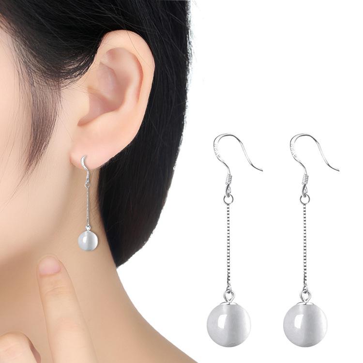 Product Introduction of Qiao Lanxuan Opal Long Fringe Earrings Korean Style Fashion Anti-Allergy Tremella, a Kind of Semi-Transparent White Fungus Eardrop Female Hanging Earrings Wholesale 61