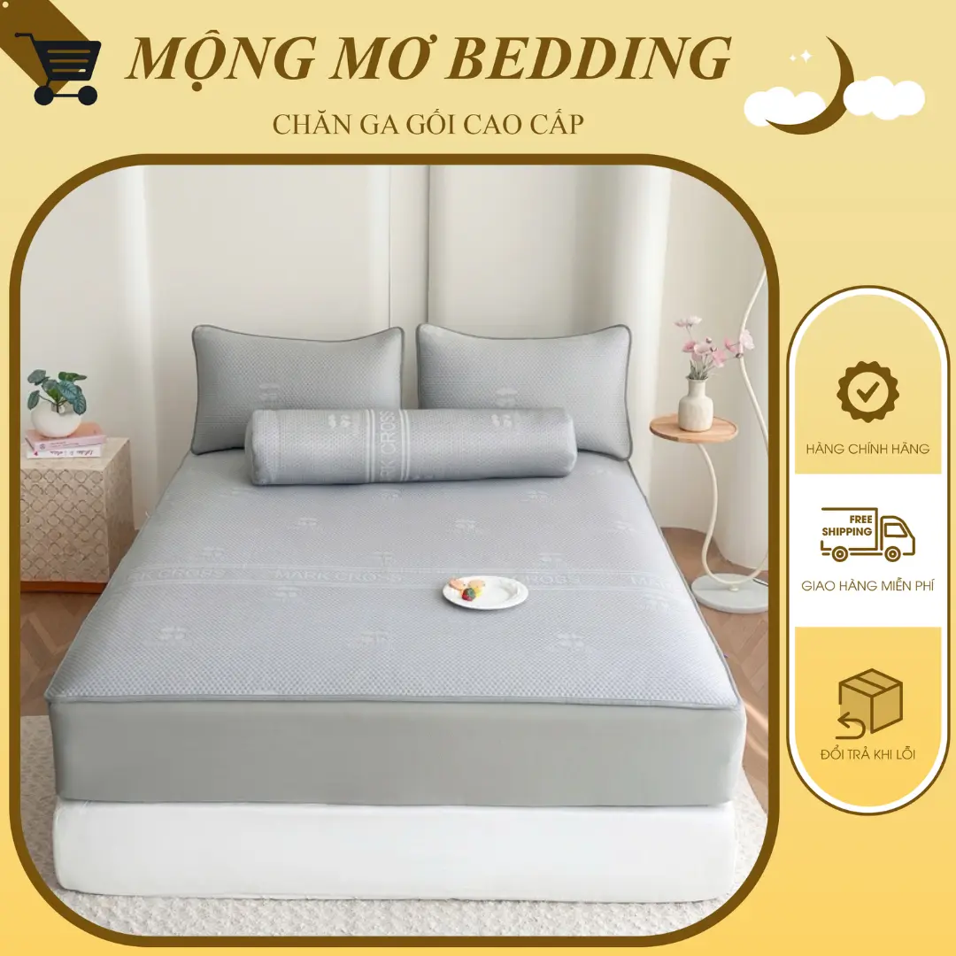 CHIẾU ĐIỀU HOÀ, CHIẾU BĂNG LẠNH CHERRY MARKCROSS đẳng cấp mát lạnh, dày dặn và êm ái, giặt được bằng máy giặt