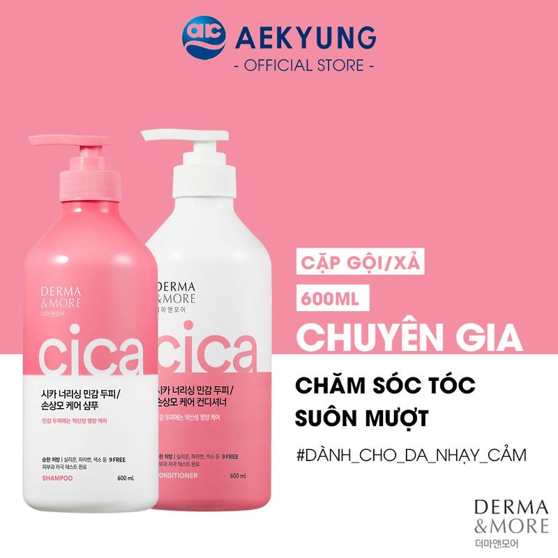 Dầu gội xả DERMA & MORE dành cho tóc hư tổn, giảm ngứa, gàu, cho tóc chắc khoẻ, mềm mượt óng ả (600ml) Women Nữ