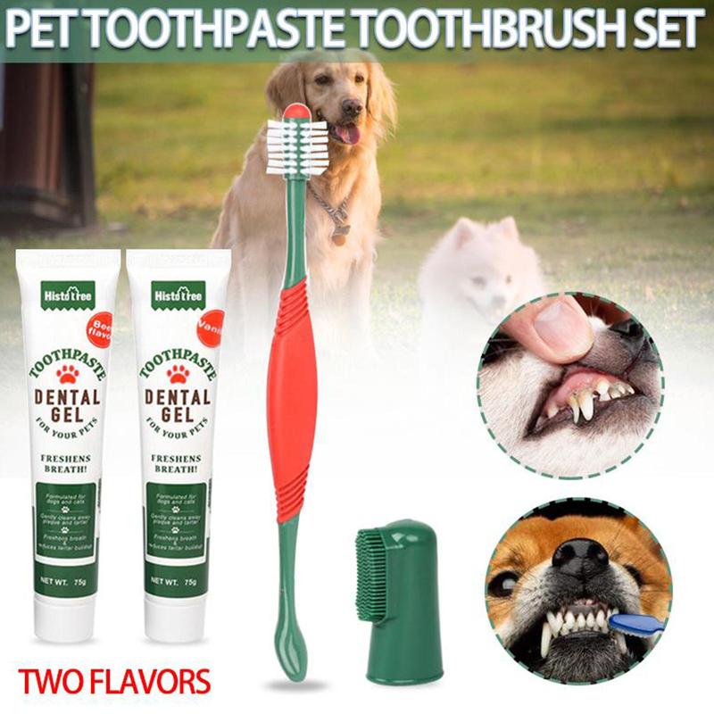 Product Introduction of 1pc Pet Toothpaste Toothbrush Set 360° Cat Dog Dental Cleaning Supplies Pet Oral Brush Clean Y2W1 30