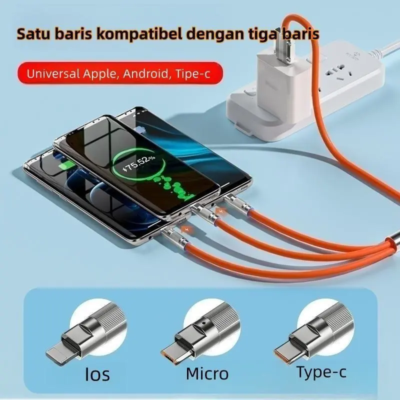 Promo Ramadhan Promo Charger 35W + Kabel Data 3 in 1, Pengisian Daya Cepat 6A, Kompatibel dengan Micro, Type C, Lightning, Kabel Premium Anti Kendur, Pengisian Cepat dan Stabil cable /handphone ugreen 8
