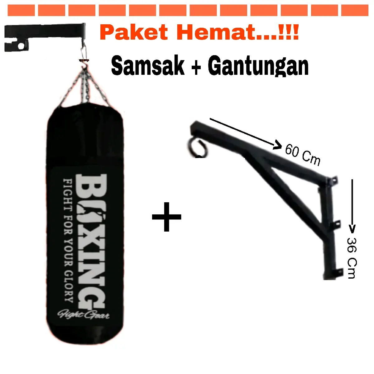 Samsak Tinju Beladiri MMA Muaythai Plus + BRACKET samsak Gantung Boxing Original Termurah