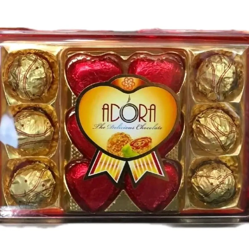 Adora 12 PCS Assorted Delicious Chocolate - Variety Pack with Milk, Dark and White Chocolate Flavors - Snack, Dessert Set Bonbon