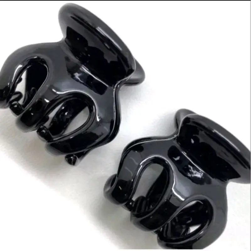 1PCS Jepit Rambut Jedai 5 Cm Wanita Cakar 3 Bahan Plastik Jepitan Badai Warna Hitam Polos Model Korea Clips A071 1