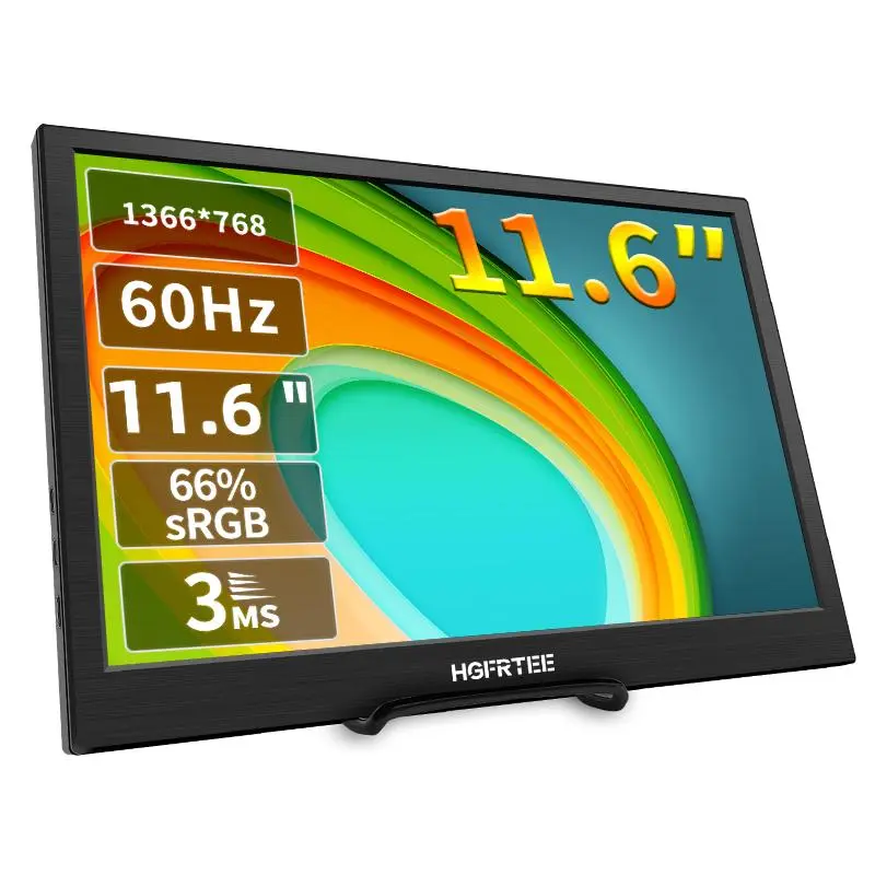 11.6 Inch Portable Monitor, HDMI Computer Display, Eye Care External Screen, Suitable for Study, Work, Gaming