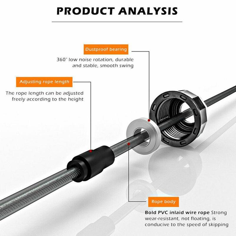 Product Introduction of Skipping Rope Fitness Physical Training Yoga Forged Skipping Bearing Wire Rope Rope Skipping P2V7 32
