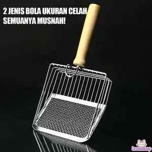 Sekop Kucing Stainless Steel Premium - Sekop Pengangkut Kotoran Kucing Tahan Karat dengan Gagang Ergonomis Mudah Dibersihkan dan Tahan Lama untuk Kotak Pasir Kucing