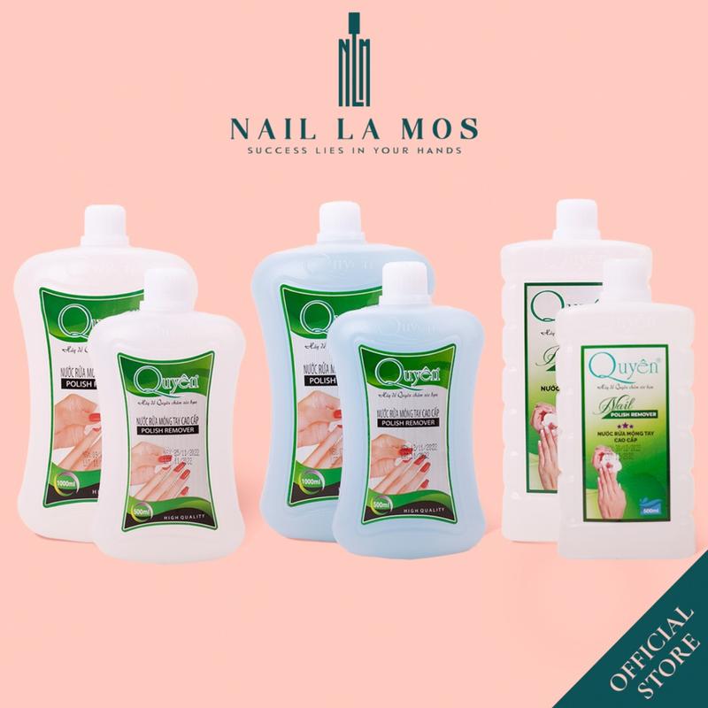 Nước rửa móng tay aceton Quyên chính hãng - Nước rửa axeton loại tốt tẩy mạnh sạch nhanh mùi dễ chịu 500ml và 1000ml