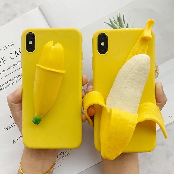 Ốp Điện Thoại Hình Quả Chuối Mô Phỏng, Thiết Kế Sáng Tạo, Thích Hợp Cho iPhone 6, 6S, 7, 8, SE, Plus, X, XR, XS Max, 11, 12, 13, 14, 15, 16, Pro Max, Plus Mini, Được Làm Bằng Silicon, Ốp Bảo Vệ