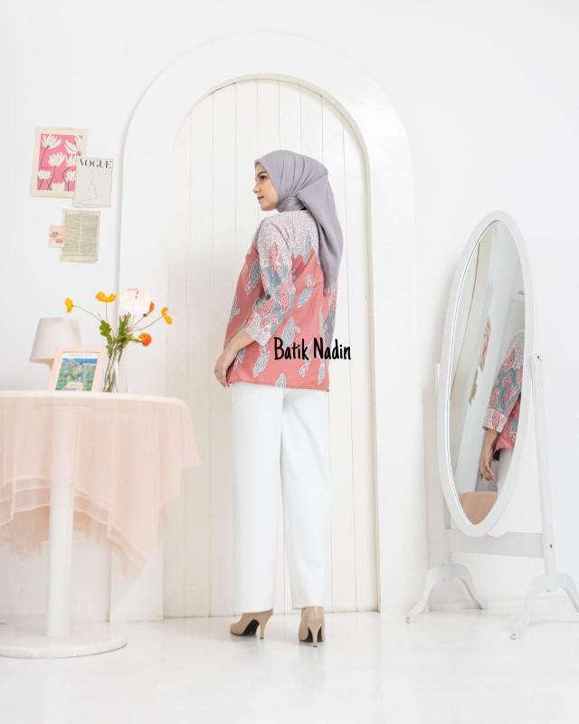 Product Introduction of Blouse Mega Mendung - Baju Batik Wanita Kerja Blouse Motif Mega Mendung Warna soft 7
