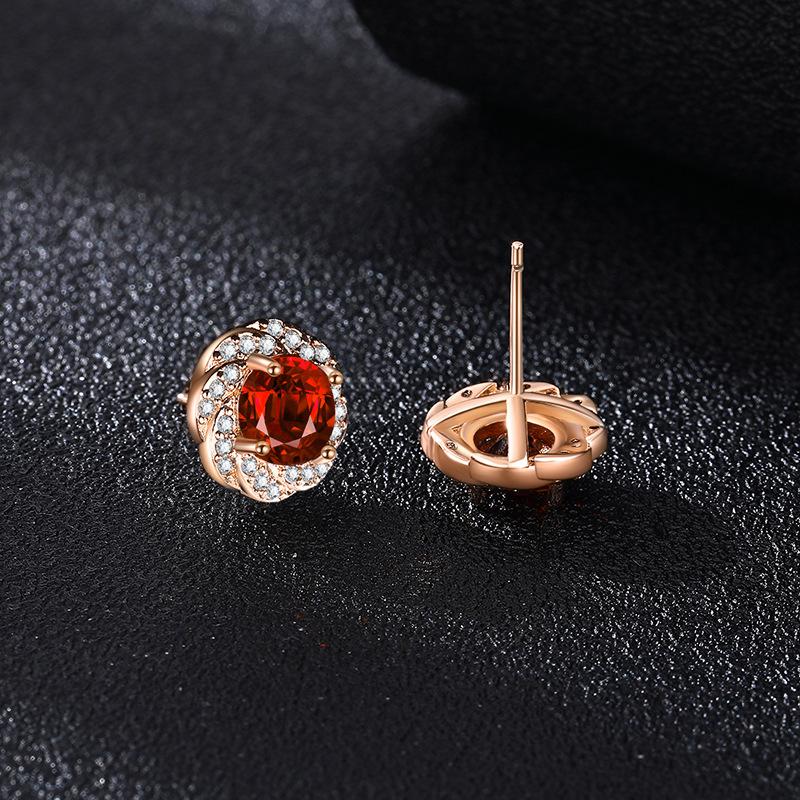 Product Introduction of Live Hot Sale Ruby Diamond Jewelry Suit Flower Design Ring Pigeon Blood Red Tourmaline Ear Stud Pendant Necklace 6