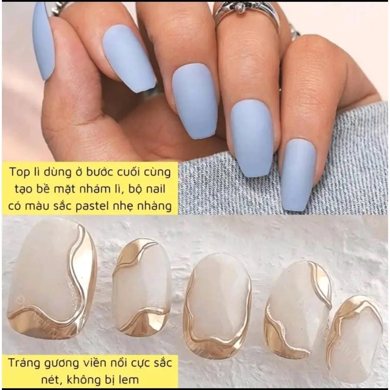 Top lì không lem Vendeeni chống lem - Gel liên kết làm nền chà tráng gương, vẽ móng, trang trí nail Sơn Gel top  lì 4