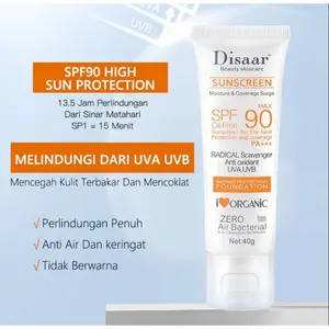 Disaar SPF90 PA+++ Sunscreen Krim UV Protection Sunblock untuk Badan dan Wajah Pelindung Matahari Kulit Berjemur 40g