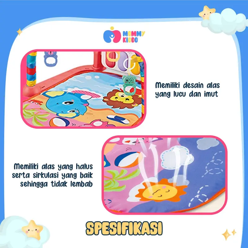 Playgym Mainan Bayi Playmate Piano Matras Bayi Kualitas Import (TIDAK DAPAT BATERAI) 1
