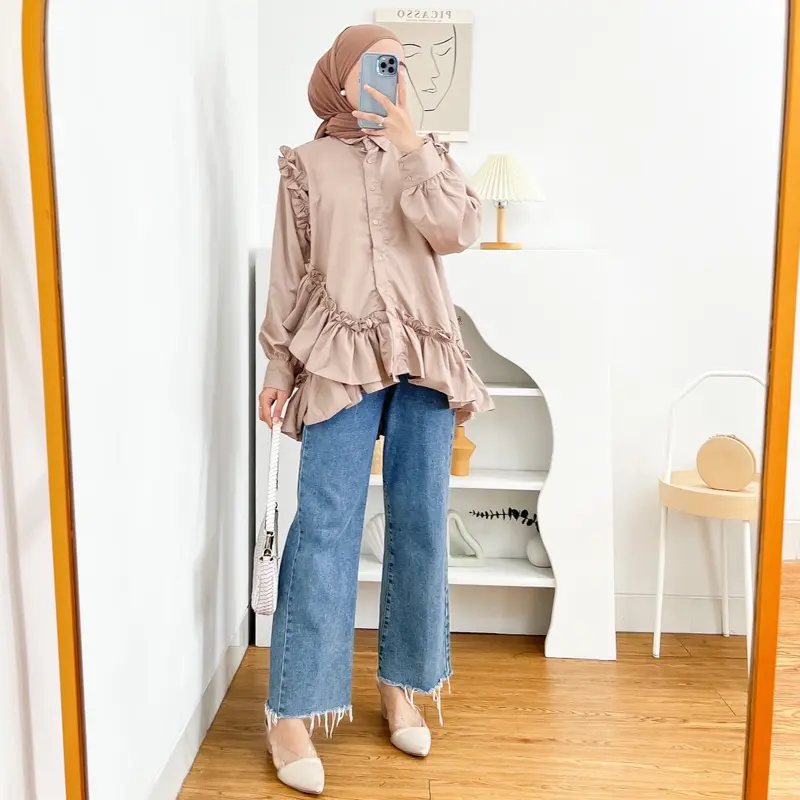 ELEA TOP | ATASAN WANITA | ATASAN KEKINIAN | ATASAN KOREAN STYLE | TUNIK WANITA | TUNIK PUTIH | ATASAN PUTIH 5