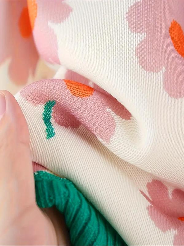 Girl's Colorblock & Floral Print Button Front Cardigan, Casual Drop Shoulder Long Sleeve Cardigan for Fall & Winter, Kids Clothing for Daily Wear 3