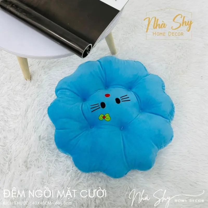 Đệm ngồi bệt mặt cười, nệm lót ghế 40x40cm chất nỉ nhung 4