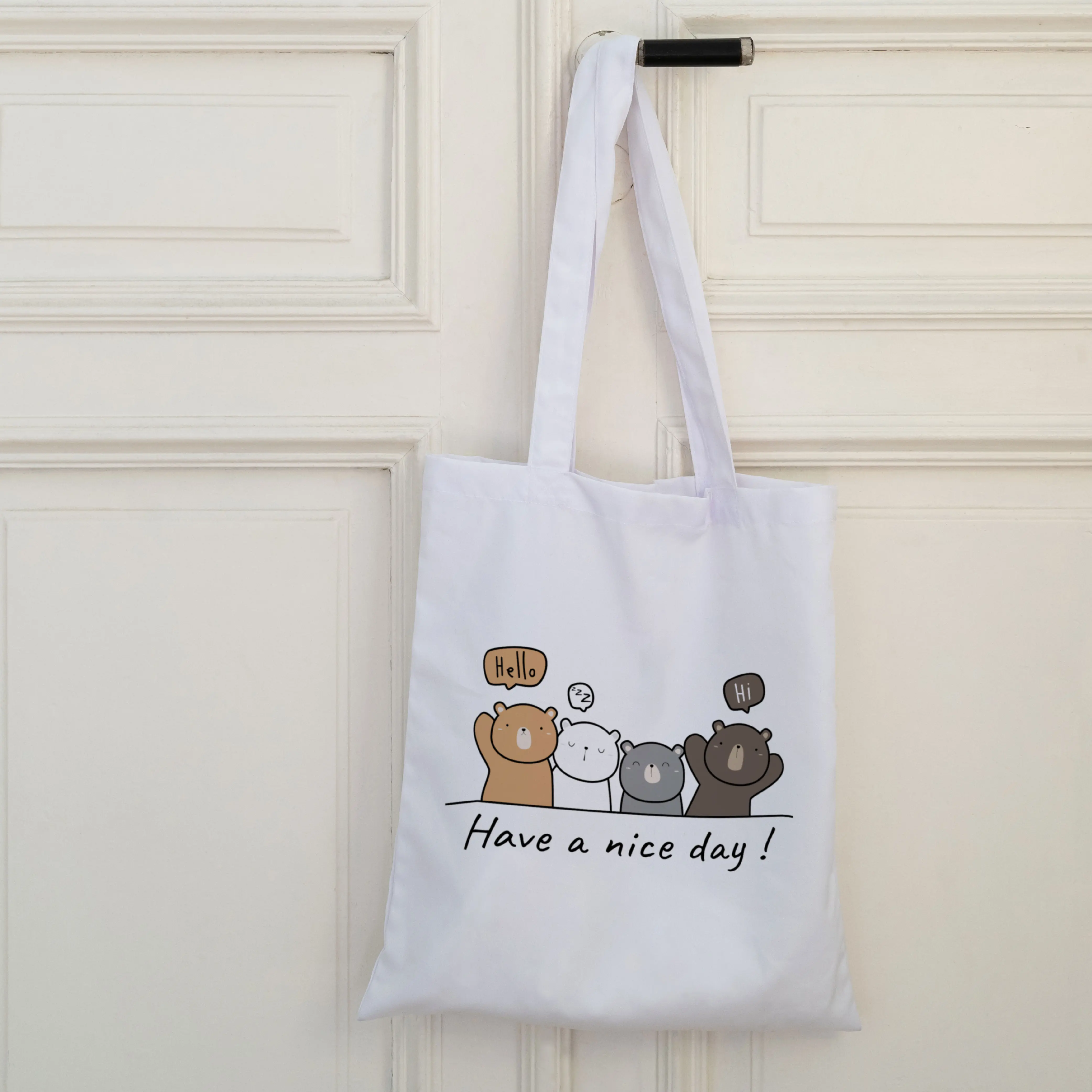 Totebag Wanita / Tote Bag Baby Kanvas / Cute Have A Nice Day