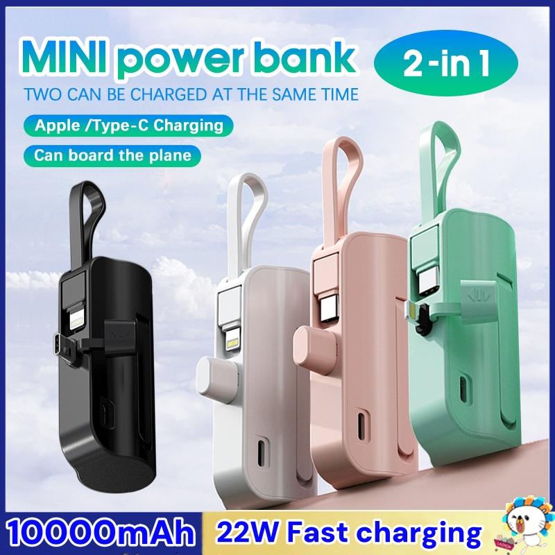 Sạc Dự Phòng Mini, Dung Lượng 10000mAh, Thiết Kế 2 IN 1, Sạc Nhanh 22w, Sạc Điện Thoại Di Động, Sạc Dự Phòng Pin Ngoài, Tương Thích Với iPhone, Samsung, Huawei, Xiaomi, Cắm Chơi Loại C