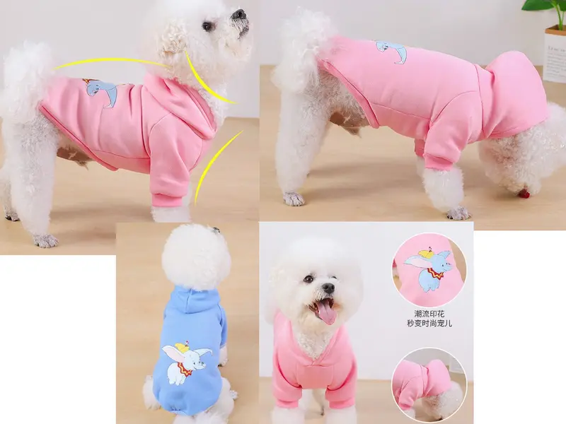 Áo hoodie cho chó mèo hình voi bản đôn 1