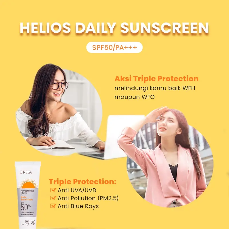 ERHA Sunscreen Sunblock PERFECT SHIELD HELIOS SPF 50/PA+++ Daily Use / Tabir Surya Extract Wajah 5