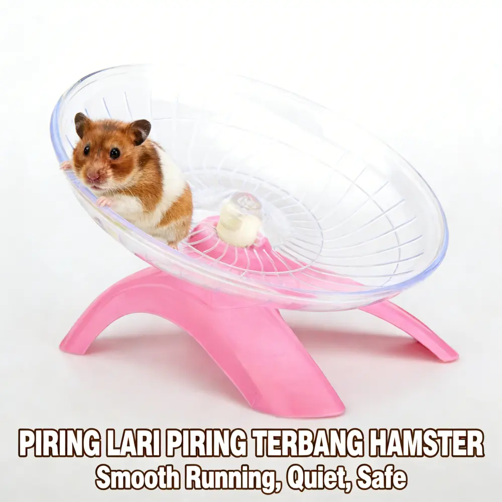 Roda Putar Hamster UFO Jumbo Besar 30cm, Kincir Olahraga Aneka Warna untuk Hamster Syrian, Roborovski, dan Campbell, Mainan Roda Lari Besar Aman & Tahan Lengkap Alat Kesehatan untuk Hewan Pengerat