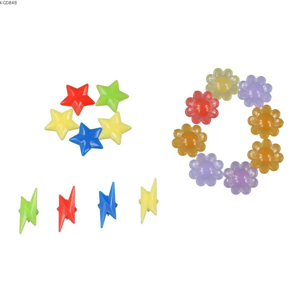 KGD848 20PCS Wheel Stripe Colored Bead Colorful Spoke Beads Glow Star Bicycle Wheel Spoke Beads Plastic Mixed Color Children's Bicycle Decoration
