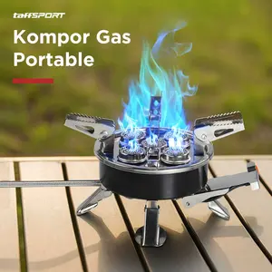 Kompor Gas Portable Lipat 5 Burner Ultralight Camping Stove Outdoor Hiking Mini Stainless Steel – WS542
