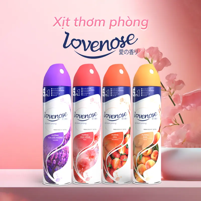 Combo Xịt thơm phòng Lovenose hương thơm tự nhiên dễ chịu lưu hương lâu dài, lan tỏa nhanh - Dung tích 320ml Dầu Thơm Phòng, Dầu Thơm 0